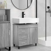 vidaXL Kopalniška enota Siva Sonoma 60 x 35 x 60 cm Inženirski les