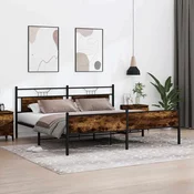 Metalni okvir kreveta bez madraca boja hrasta 193x201 cm