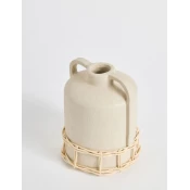 Aberto Design Vaza Handle Terracota, 14x19x14 cm, Krem