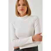 Bianco Lucci Womens Turtleneck Report Basic Blouse 0009