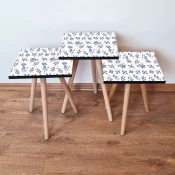 Hanah Home Set klub stocica 3Shp278, 3 komada, Tamnoplava
