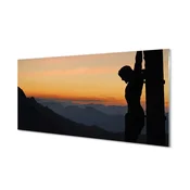 tulup.si Stenska plošča za kuhinjo Jezus križan sončnem zahodu 140x70 cm