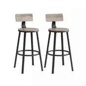 Songmics Set barskih stolov 54x99 cm sivo-bež črna