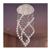 LED kristalna stropna svetilka NAURU LED/24W/230V, O 40 cm, sijajni krom + daljinski upravljalnik