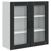 Vidaxl Stenski stekleni omarica PORTO Črna 80 x 31 x 80 cm