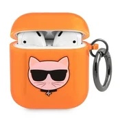 Karl Lagerfeld KLA2UCHFO AirPods 1/2 pokrov oranžna/oranžna Choupette