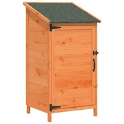 Vidaxl Vrtno skladišče s streho Rjava 59 x 56 x 113,5 cm Trdna smreka