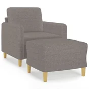 Vidaxl Fotelj s stolčkom za noge taupe 60 cm blago