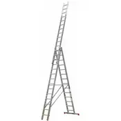 KRAUSE-WERK Tribilo 129727 trodelna aluminijasta lestev, 3x14 stopnic