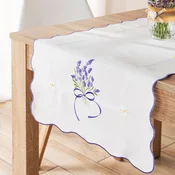 shumee Lavender Glade - Namizni prt z vezenjem - 38x140 cm - Bel