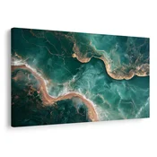 Slika turkizna obala z zlatom - 40x30