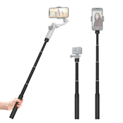 Alu teleskopska nastavljiva selfie palica - kompatibilna z gimbal, akcijskimi kamerami, fotoaparati 1/4 - črna