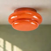 Lucande stropna svetilka Leilani, O 35 cm, oranžna, E27, steklo - Dnevna soba/jedilnica - Dizajn