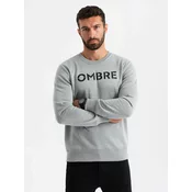 Ombre Classic mens sweatshirt with inscription - gray melange