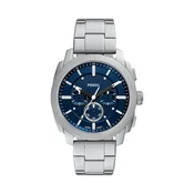 Fossil Muški sat Machine, Teget-srebrne boje