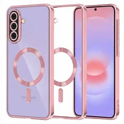 Ovitek Techsuit Luxury Crystal MagSafe za Samsung Galaxy A37 - roza