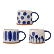 Bele/modre lončene skodelice v kompletu 3 ks 450 ml Linora – Bloomingville