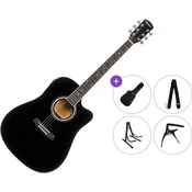 Pasadena PDC-10E Premium SET Black Elektro-akusticna dreadnought