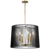 Quintiesse QN-LINARA-6P-BK - Luster na šipci LINARA 6xE14/60W/230V crna/zlatna