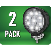 TruckLED Delovna svetilka LED Epistar, 27W, okrogla 2200lm, 12/24V, IP67/2-PACK! [L0076]