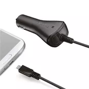 CELLY Auto punjač sa MICROUSB kablom/ crna
