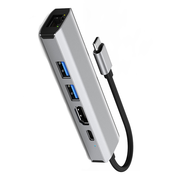 INF Priklopna postaja 5-v-1 s 4K HDMI, 100 W PD in gigabitnim ethernetom, (21751760)