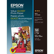 Epson Value Glossy Photo Paper, C13S400038, fotografski papir, sijajni, bel, 10x15cm, 183 g/m2, 50 kosov, brizgalni