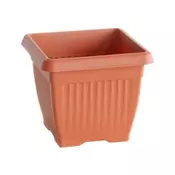 Prosperplast Moderen kvadratni plastični cvetlični lonec 19x19x16,5 cm, rjav, 6 L