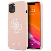 Ovitek Guess 4G Logo za iPhone 13 mini roza/roza, silikonski