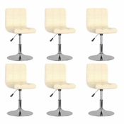 3087460 Swivel Dining Chairs 6 pcs Cream Fabric (334211×3)