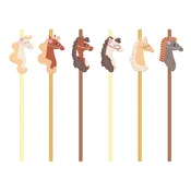 Papirnate slamice Konjički 19,5 cm – set 6 kos