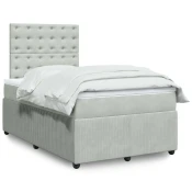 vidaXL vidaXL Box spring postelja z vzmetnico svetlo siva 120x190 cm žamet, (21305378)