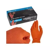 GEKO Rokavice iz nitrila Solid Grip 3D, močne, odporne na kemikalije, 50 kosov, oranžne, velikost XXL - G75201-XXL