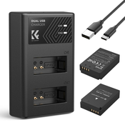 K&F LP-E12 Digital Camera Dual Battery with Dual Channel Charger, for Canon Camera Charger