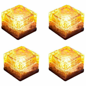 Netscroll 2x solarna LED svetilka v obliki kocke, solarne luči za vrt, potko ali teraso, elegantna razsvetljava vrta, vrtne svetilke na sončno energijo, svetlobni senzor, 8 h svetlobe, IceCubeLights