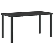 Vidaxl Vrtna miza Črna 140 x 70 x 73 cm Kovina