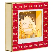 HOMCOM HOMCOM božični adventni koledar MDF 34D x 7Š x 34V cm rdeč, (5000242551)