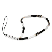 Vežica za mobilni Guess Strap Heishi Beads Black/White
