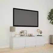 vidaXL TV omarica z LED osvetlitvijo s predalom Bela 140 x 34 x 40 cm