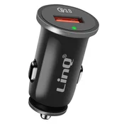 LINQ LinQ, Polnilec za avtomobilski vžigalnik Quick Charge 3A Quick Charge 3.0, Črna, (5000070133)