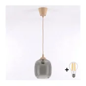 Brilagi - LED luster na sajli R GLASS 1xE27/60W/230V precnik 14 cm bež/dimno siva