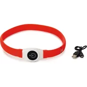 beeztees Ovratnica Safety Gear Glow USB 65x2,5 cm - rdeča - 1 k.