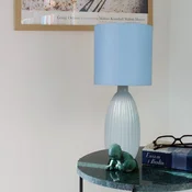 PR Home Namizna svetilka Uno, modra, višina 37 cm, tekstil/keramika - Dnevna soba/jedilnica - Sodobni