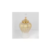 Keramična vaza 35x17,5 cm zlata/bela