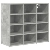 Vidaxl omara za čevlje Betonsko siva 77,5 x 30 x 67 cm Konstruiran les