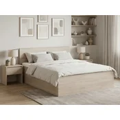 Ljubki dom Postelja SOFIA 180 x 200 cm, hrast sonoma Posteljno dno: Letveno posteljno dno, Vzmetnica: Vzmetnica Deluxe 10 cm