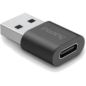 Hama HAMA USB-A na USB-C 3.2 Gen2 10 Gb/s adapter črne barve