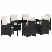 vidaXL vidaXL Zunanja jedilnica 7 pcs PE ratan in prašno premazano jeklo, (5000270080)
