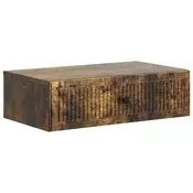 vidaXL Stenska stranska miza Dimljen hrast 59 x 34,5 x 17 cm