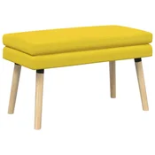 Vidaxl Dvojna klop Svetlo rumena 80 x 40 x 47 cm Blago